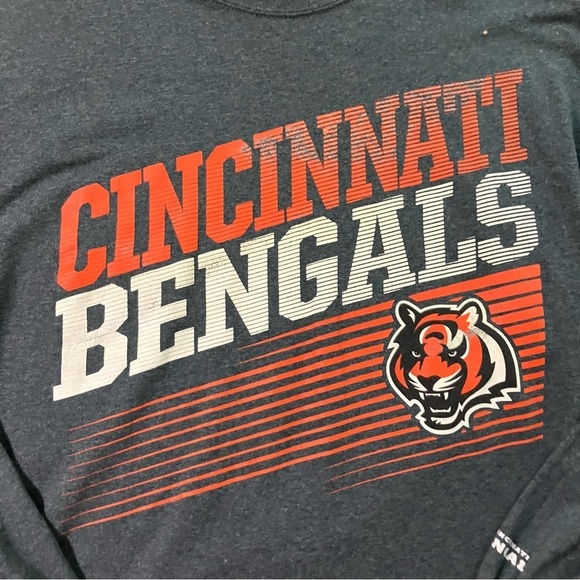Cincinnati Bengals Majestic Long Sleeve Tee Orange Black Gray Mens Size XL - Picture 2 of 7
